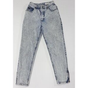 Gloria Vanderbilt Vintage 80s Acid Wash High Waist Mom Jeans Ankle Zip Size 10